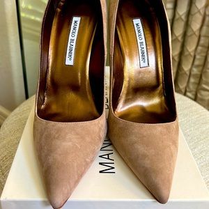 Taupe Suede Manolo Blahnik BB 115 Sz 40